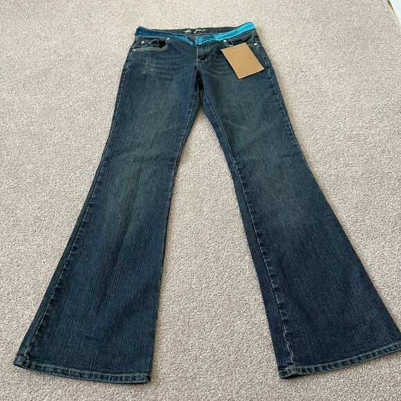 Vintage Y2K Dfx Jeans Sequin Belt Wrap Around Low Rise Wide Leg 7 - Picture 2 of 8